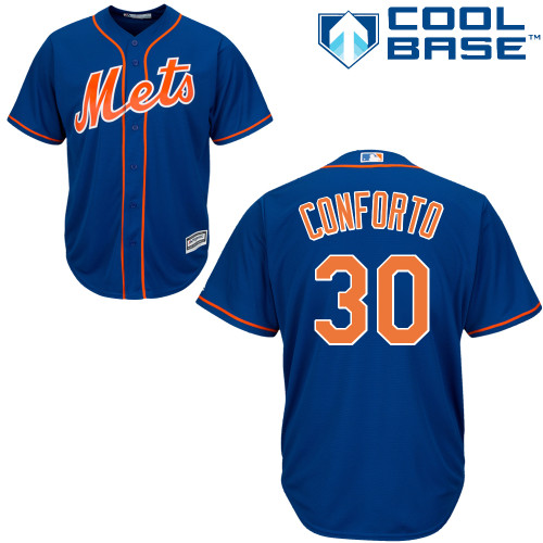 Mets #30 Michael Conforto Blue New Cool Base Stitched MLB Jersey - Click Image to Close